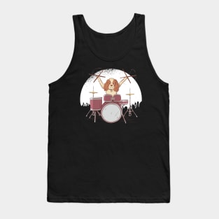 Drummer Dog - rocker puppy funny Tank Top